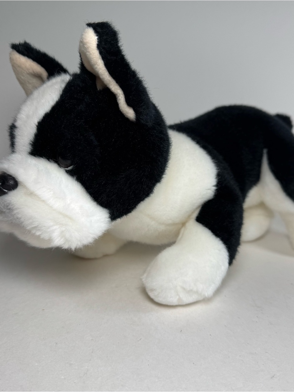 Russ Berrie Vintage Plush Gracie French Bulldog Dog Black White 11" Beanie Toy